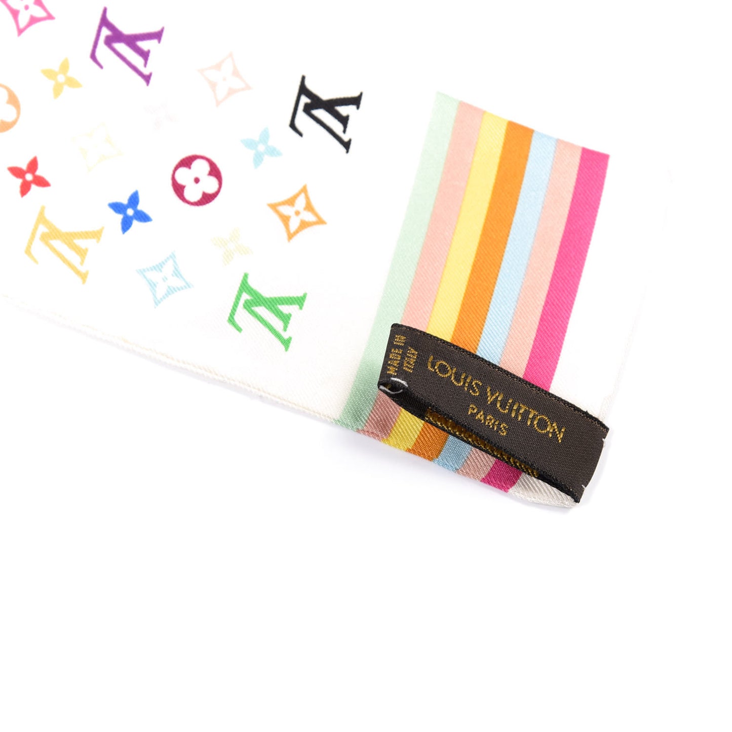 Silk Monogram Multicolor Bandeau White