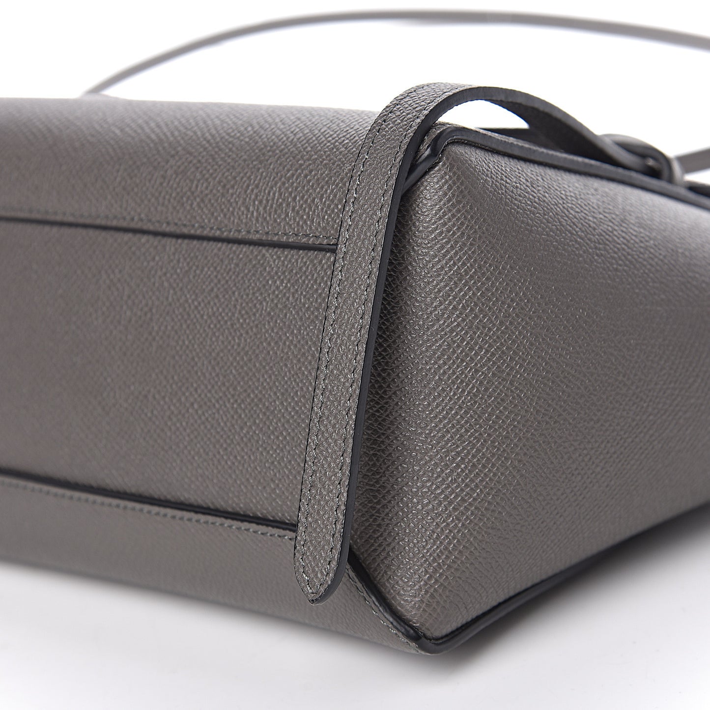 Grained Calfskin Nano Belt Bag Grey