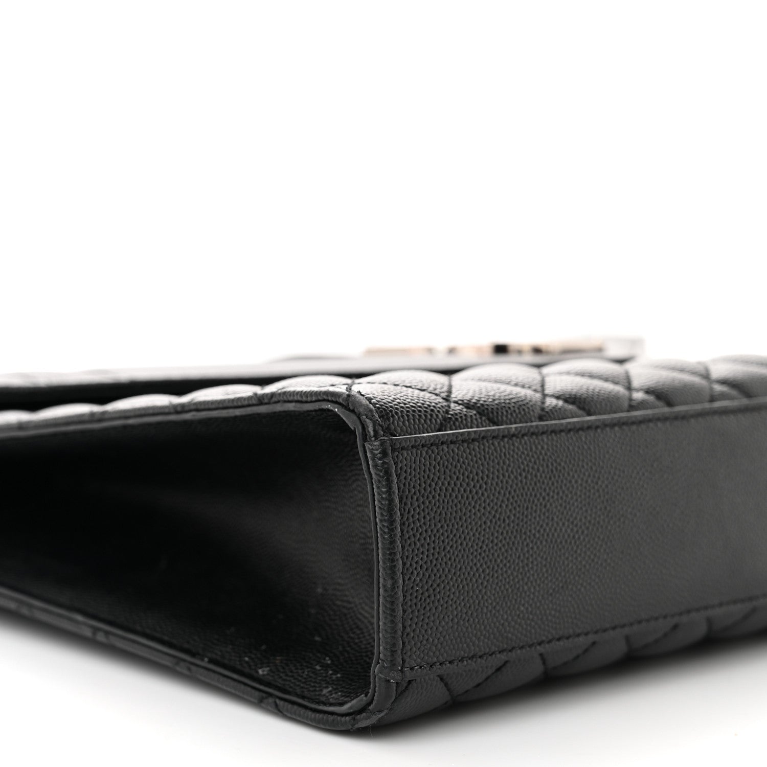 Saint Laurent Grain De Poudre Textured Mixed Matelasse Large Triquilt Monogram Satchel Black 8 of 12