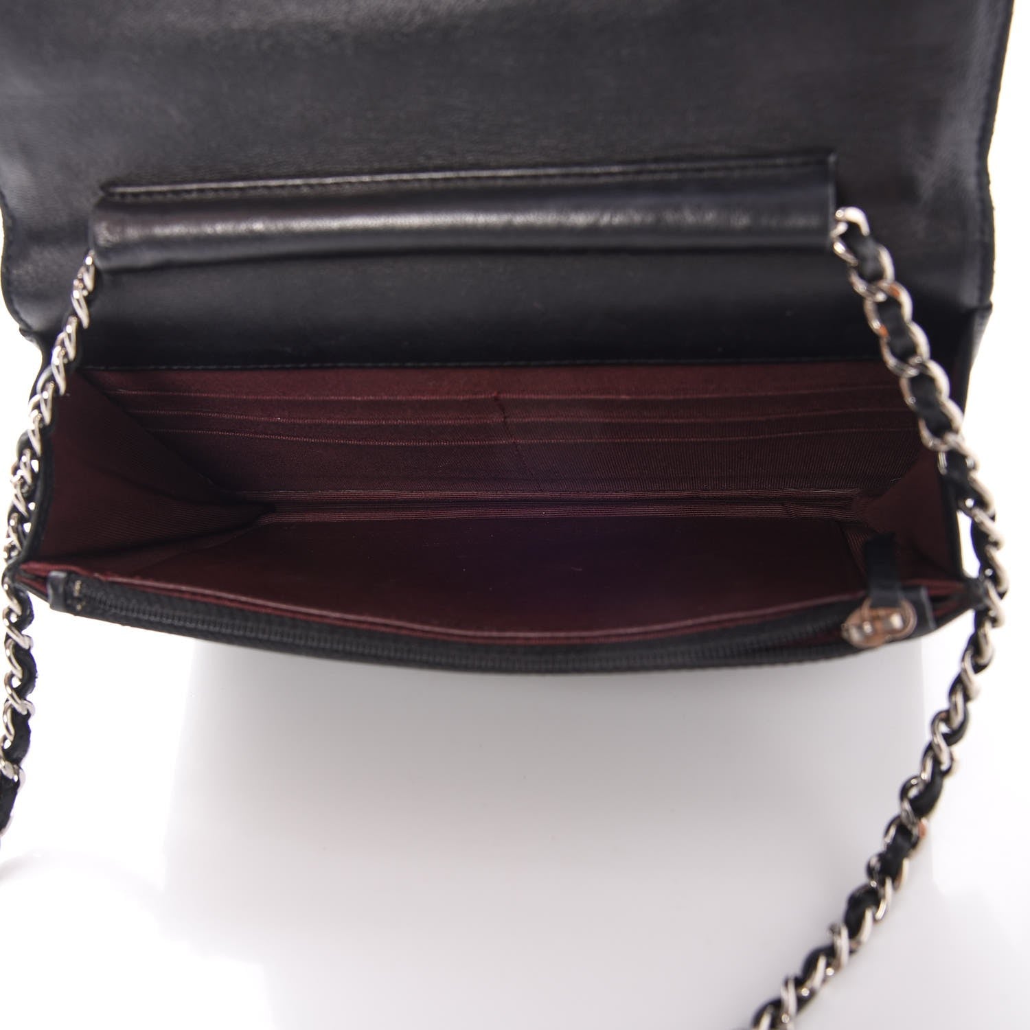 Chanel Lambskin Quilted Wallet On Chain WOC Black 16 of 19