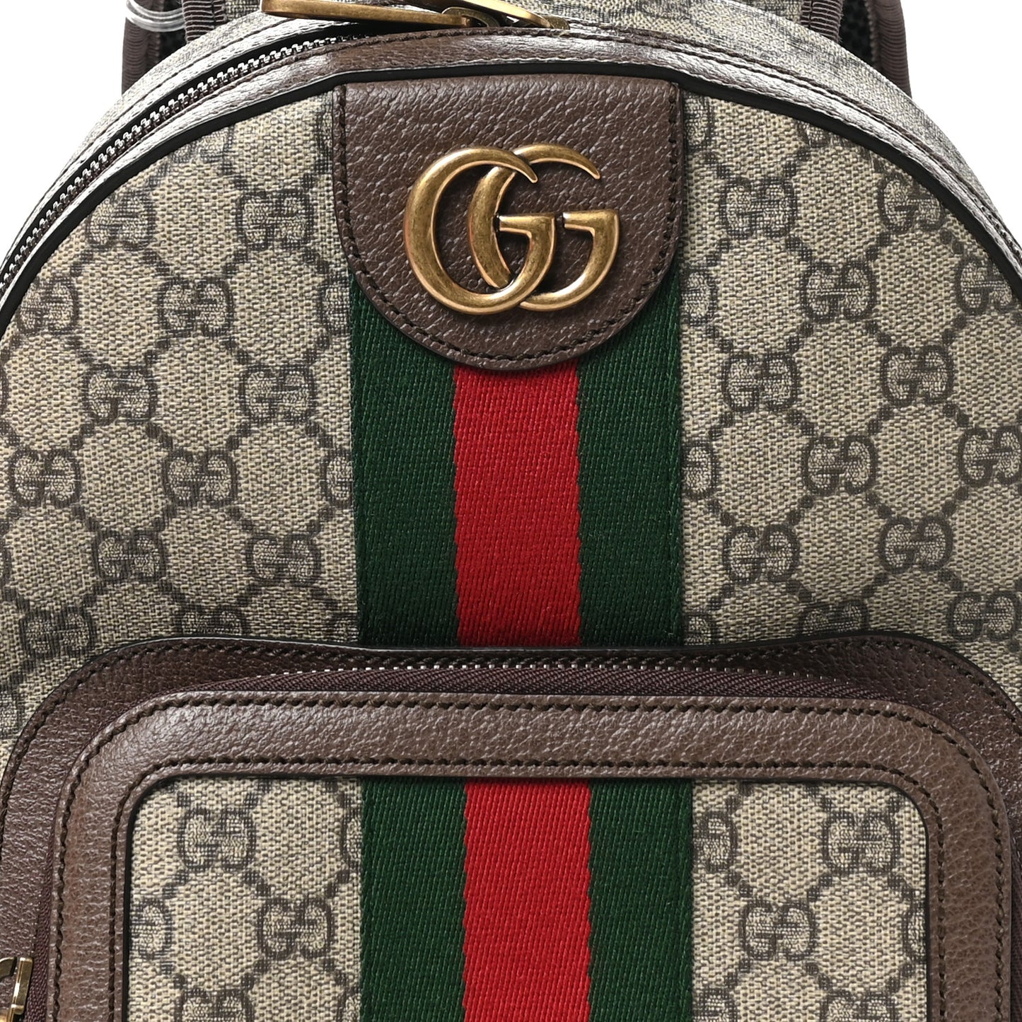GG Supreme Monogram Calfskin Web Small Ophidia Day Backpack Beige Ebony New Acero