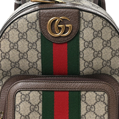 Gucci GG Supreme Monogram Calfskin Web Small Ophidia Day Backpack Beige Ebony New Acero 8 of 10
