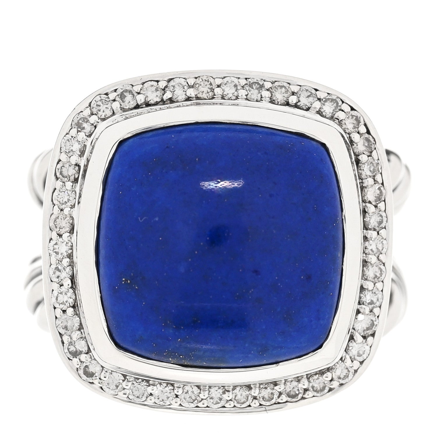 David Yurman Sterling Silver Diamond Lapis Lazuli 14mm Albion Ring 49 5 1 of 4
