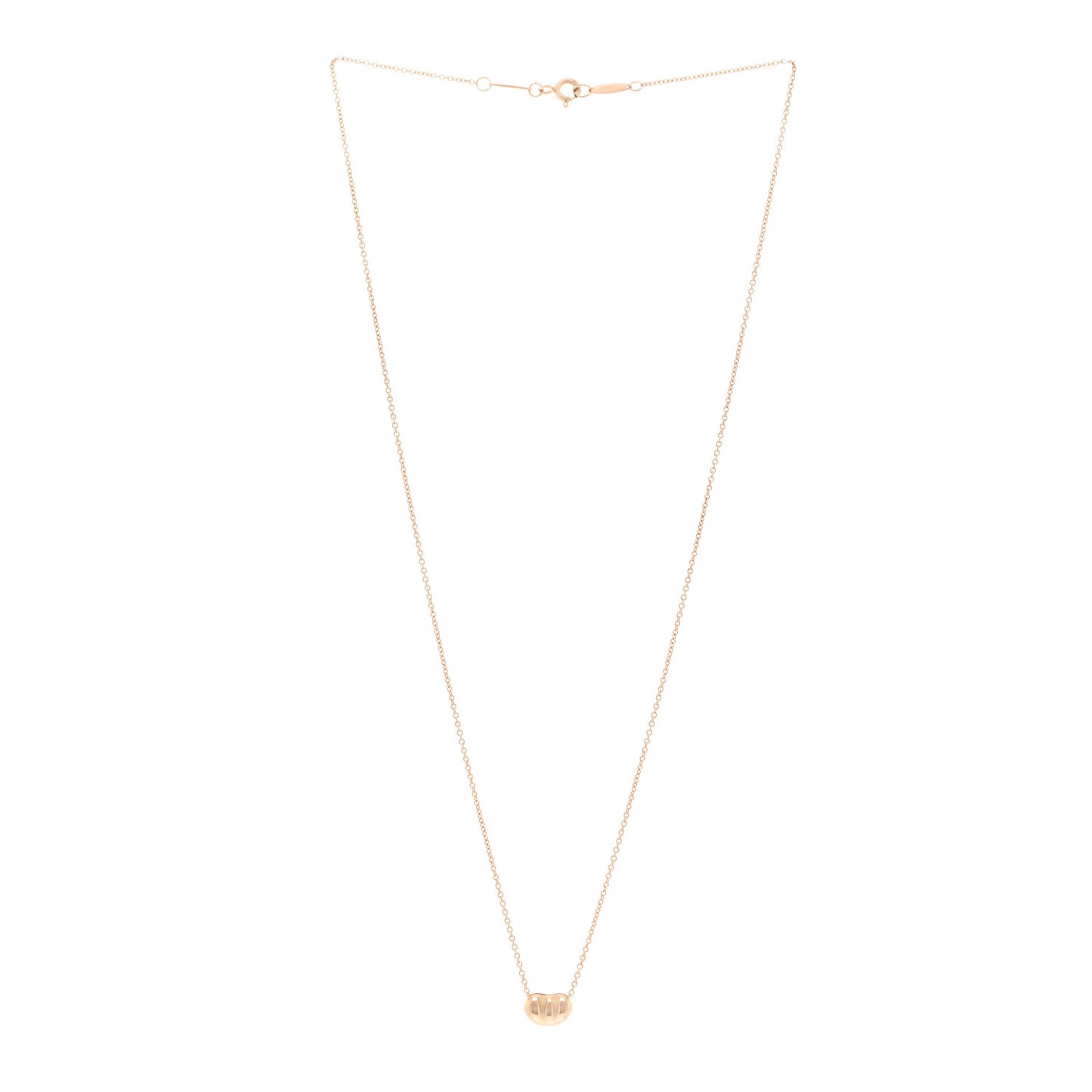 18K Rose Gold 9mm Elsa Peretti Bean Pendant Necklace