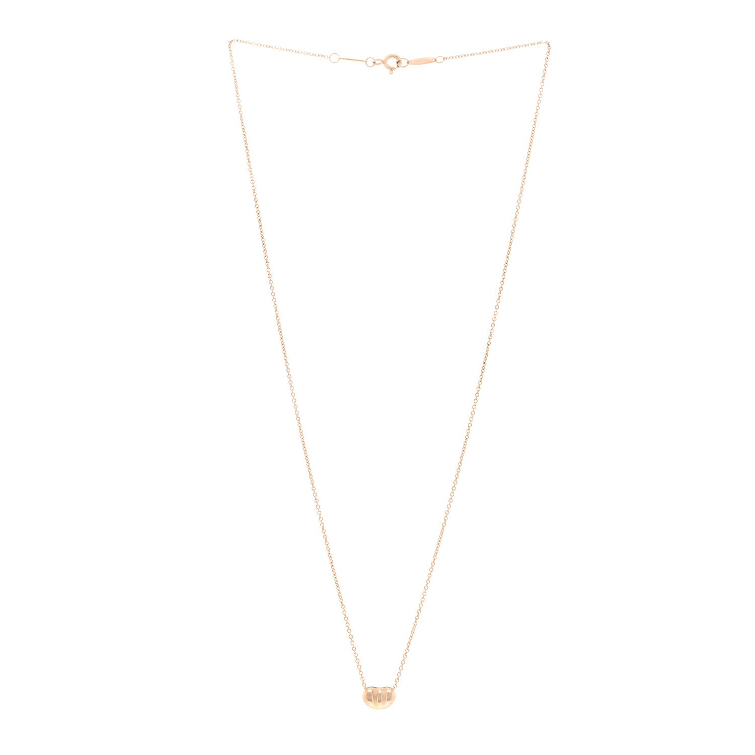 Tiffany 18K Rose Gold 9mm Elsa Peretti Bean Pendant Necklace 3 of 5