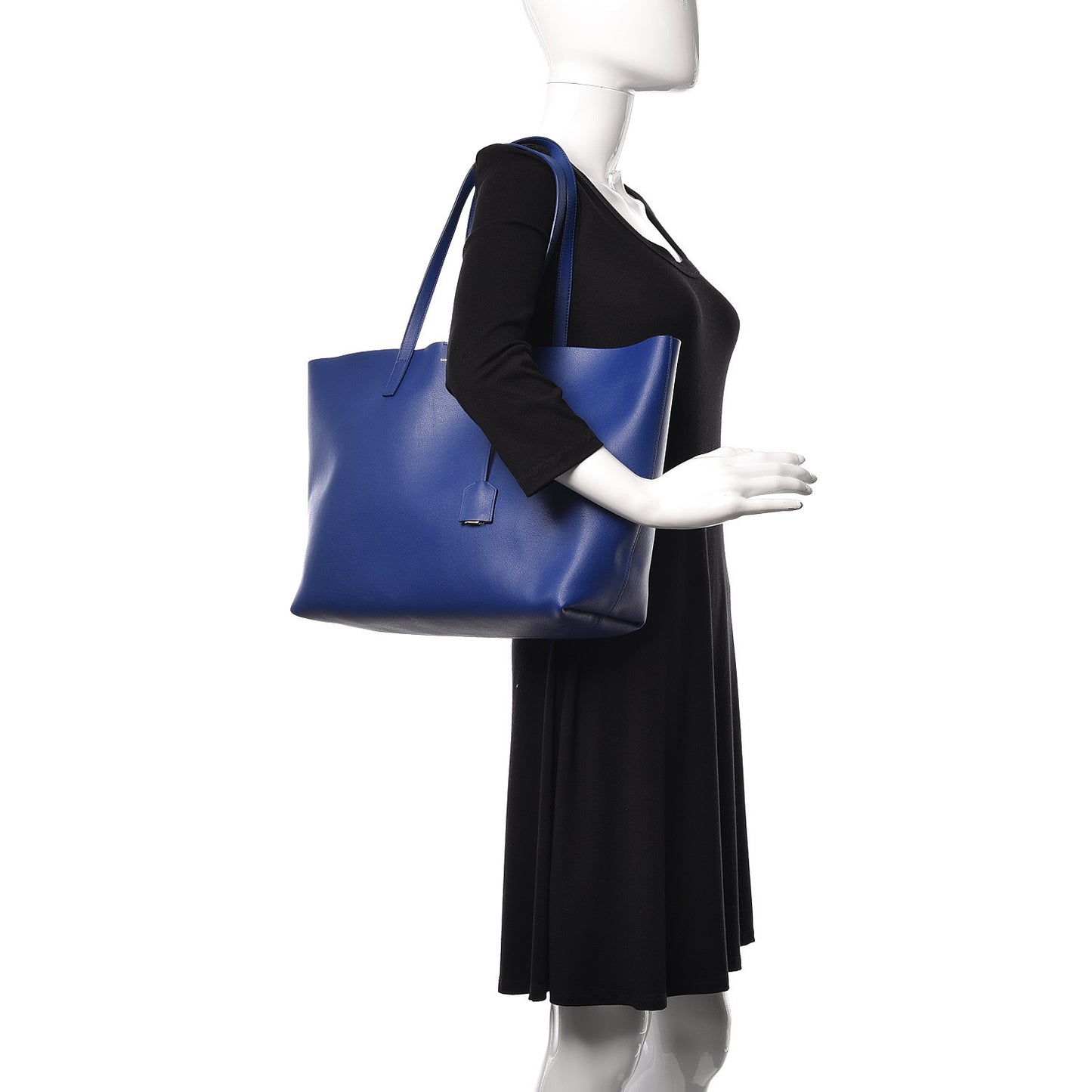 Calfskin Large Shopping Tote Flash Blue