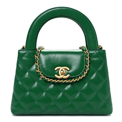 Chanel Shiny Aged Calfskin Quilted Nano Kelly Shopper Green 1 of 11