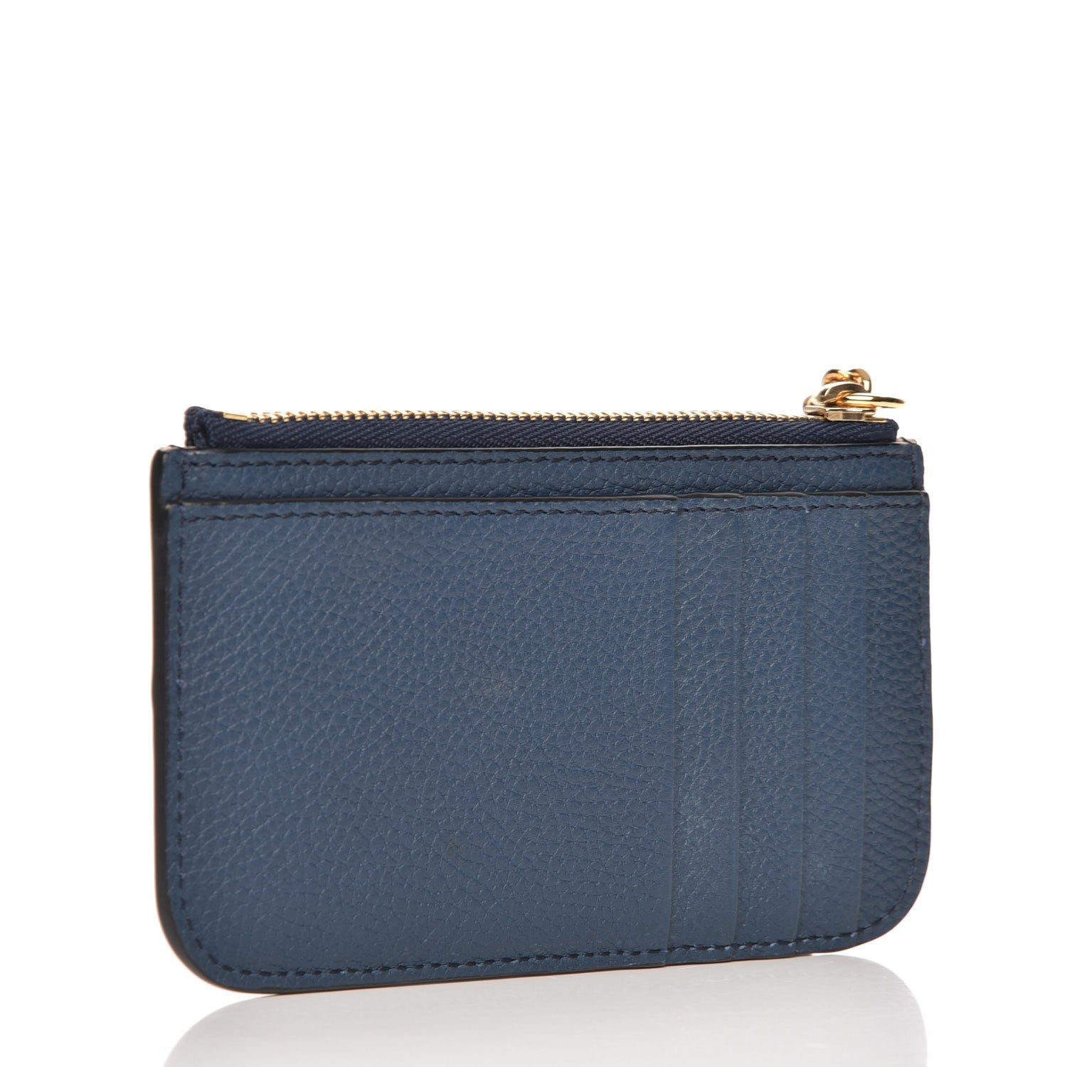Chloe Grained Calfskin Drew Card Holder Denim Blue 3 of 7