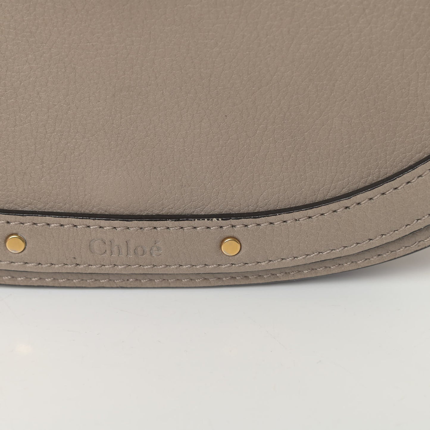 Calfskin Suede Medium Nile Bracelet Bag Motty Grey