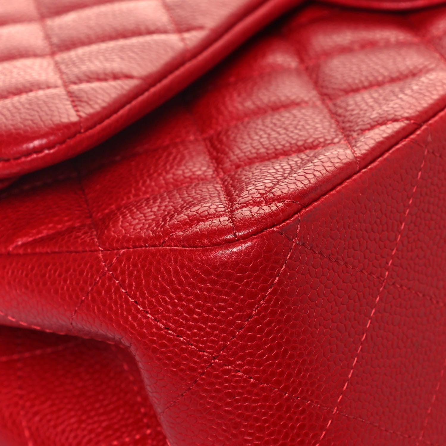 Chanel Caviar Quilted Jumbo Double Flap Red 9 of 18