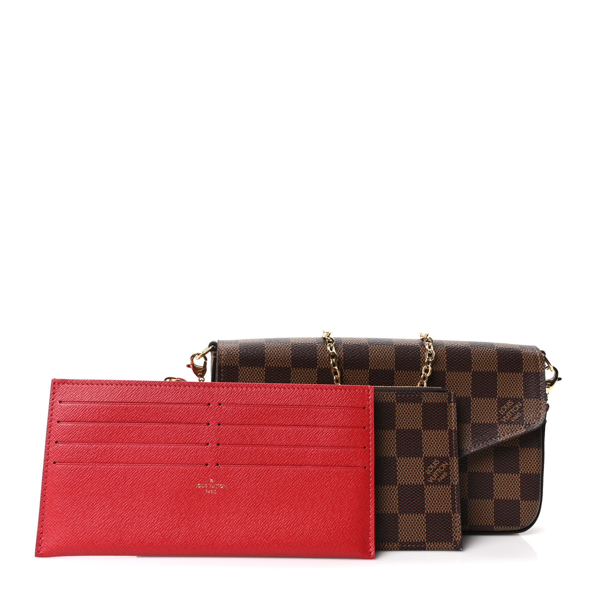 Monogram Pochette Felicie Chain Wallet Fuchsia