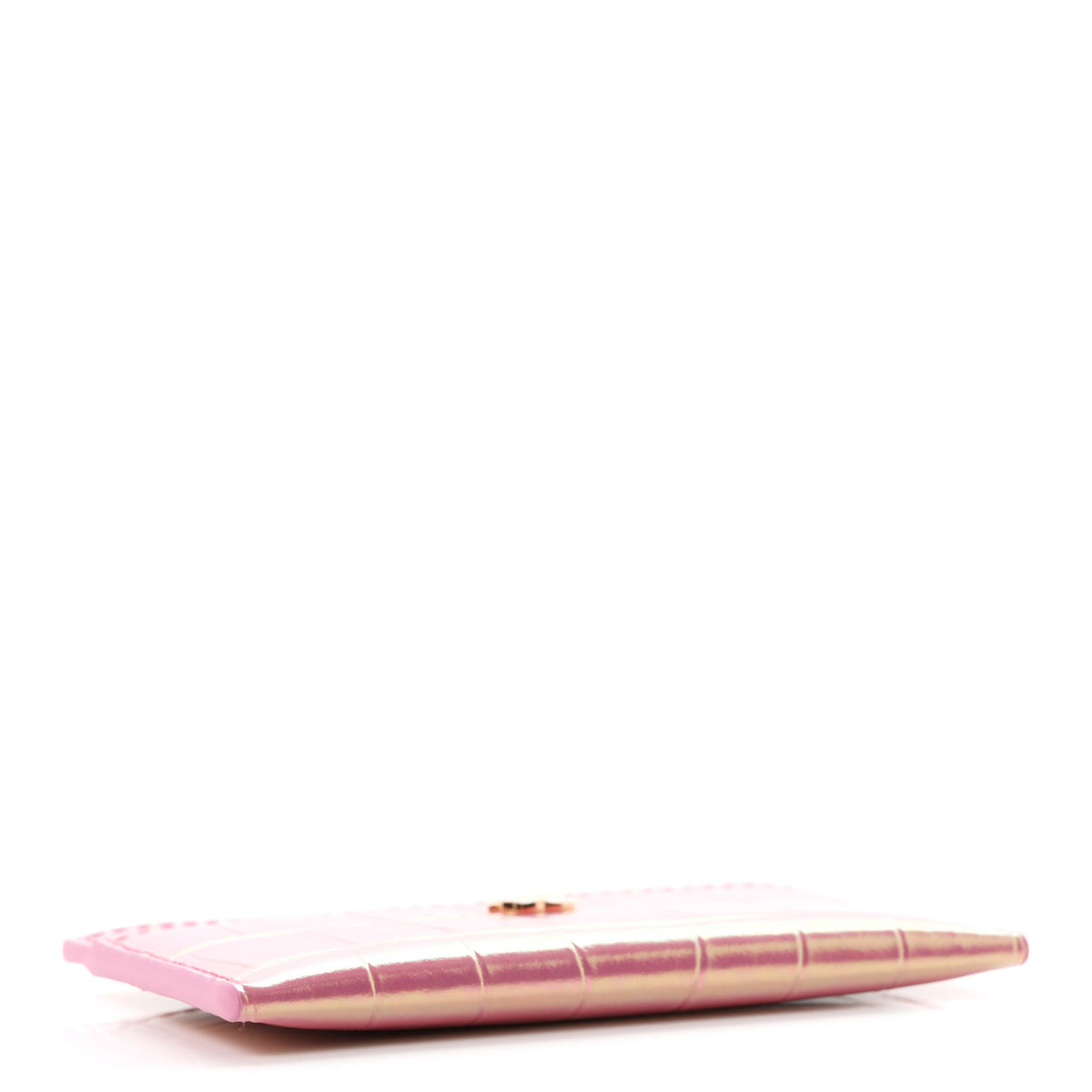 Chanel Iridescent Calfskin Crocodile Embossed Crococo Card Holder Pink 4 of 8