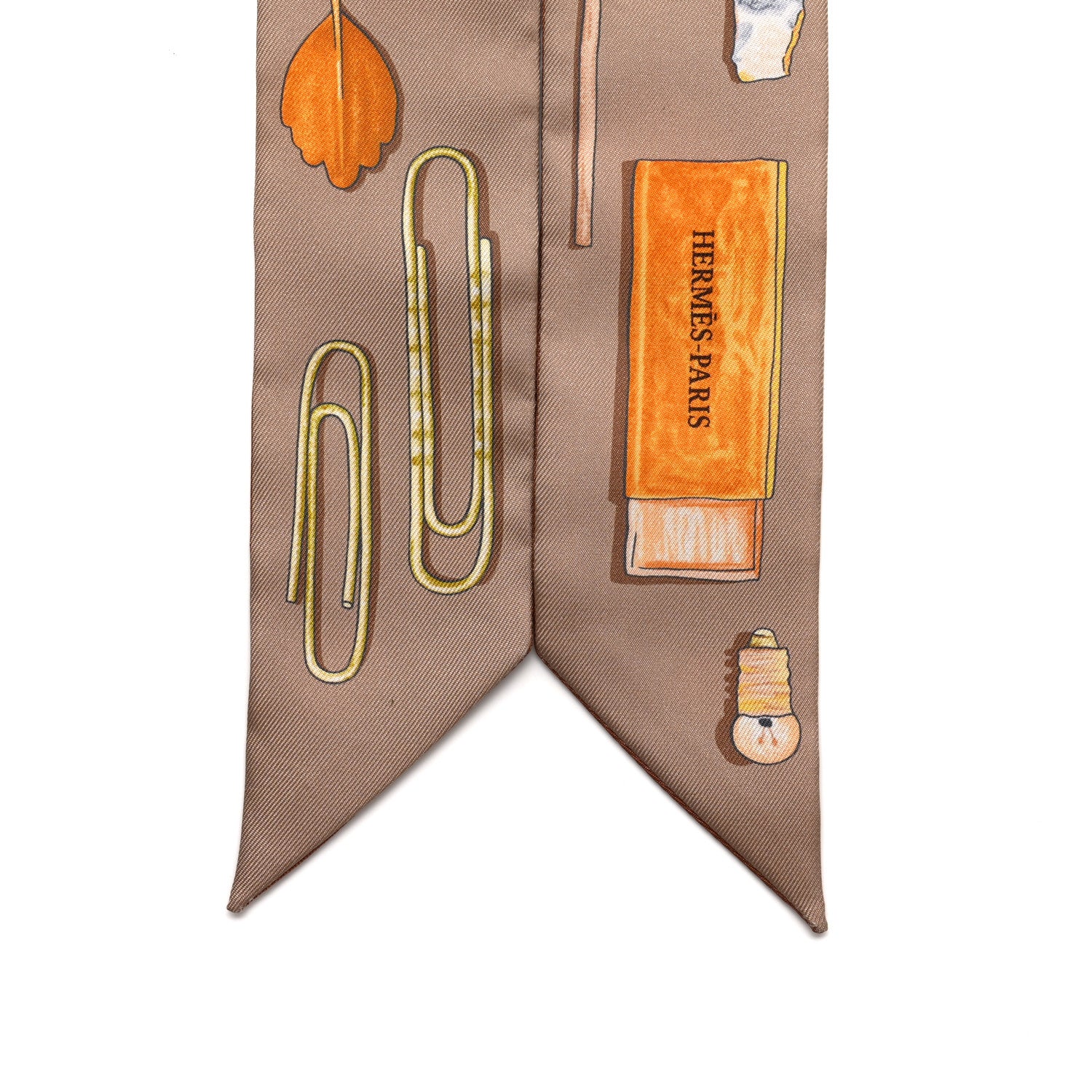 Hermes Silk In The Pocket Twilly Beige Orange Sable 2 of 5