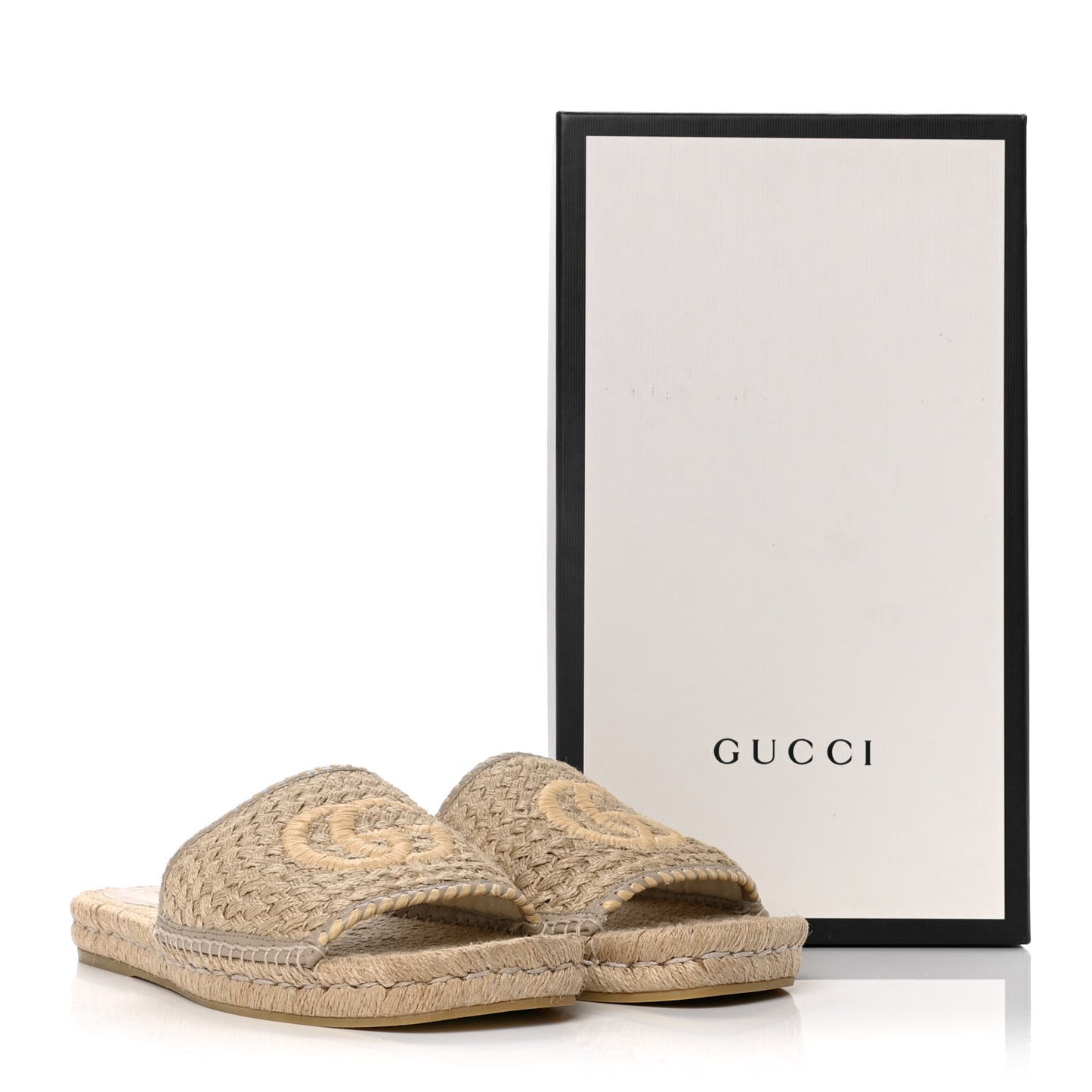 Juta Nappa GG Mens Slide Sandals 10.5 Natural Oatmeal
