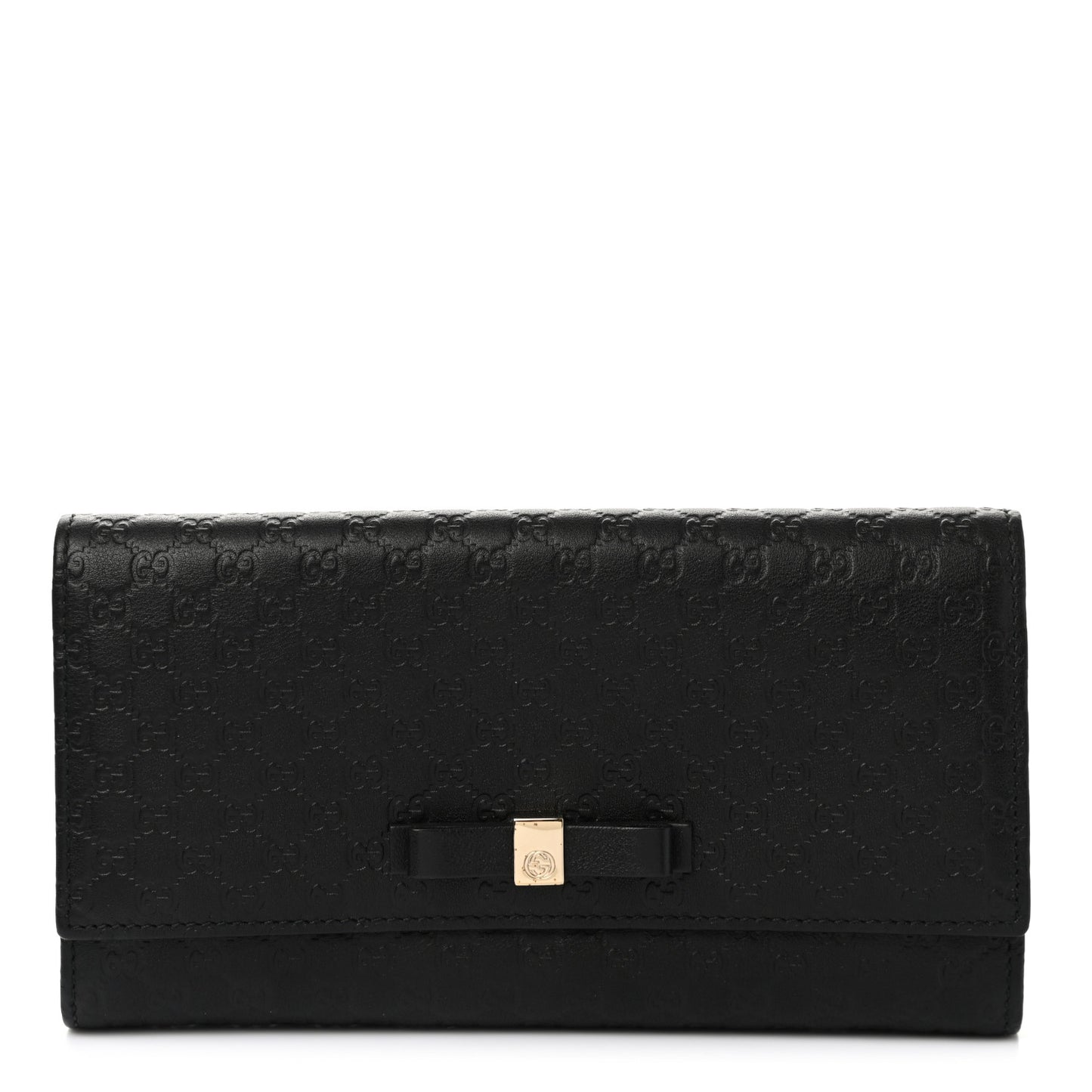 Microguccissima Bow Continental Wallet Black