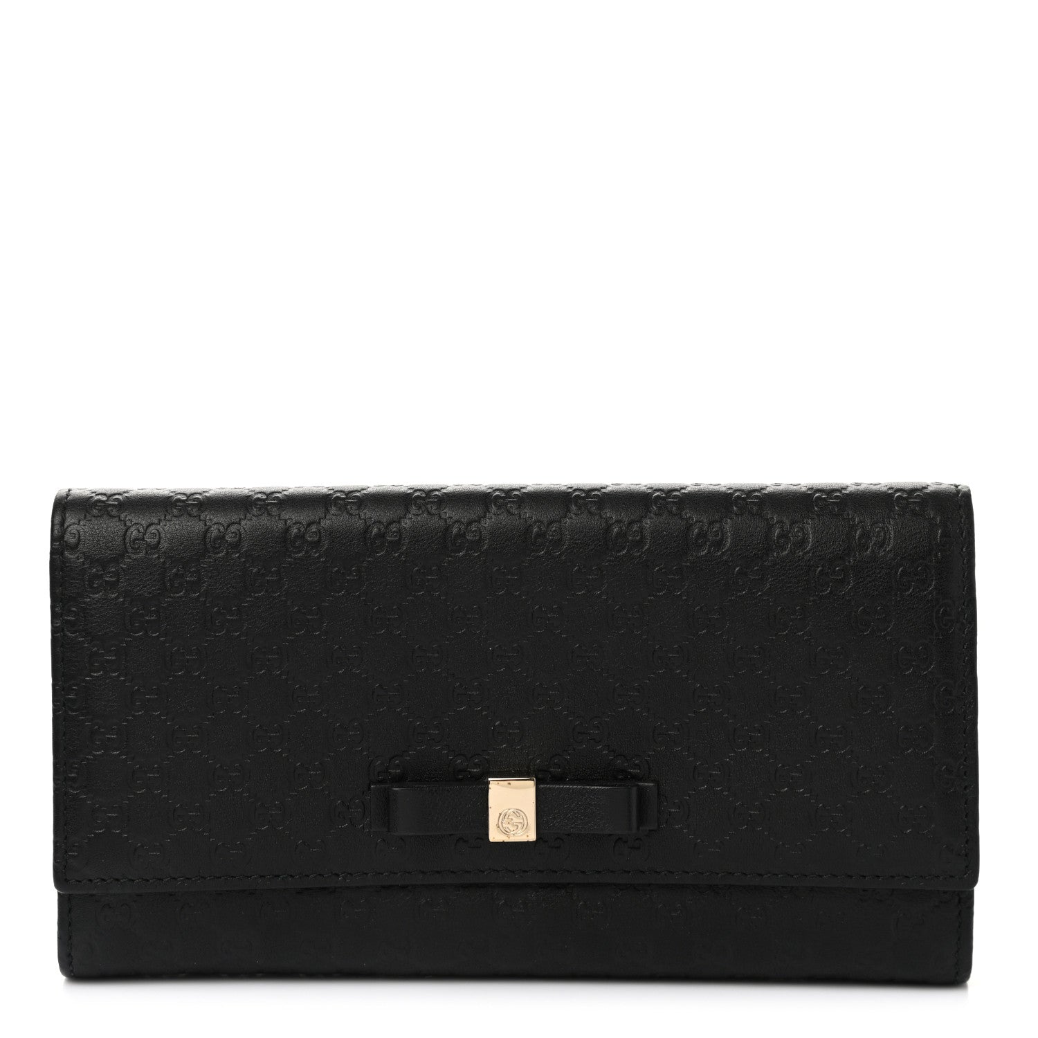 Gucci Microguccissima Bow Continental Wallet Black 1 of 8