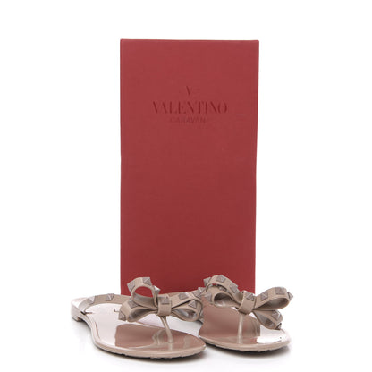 Valentino Garavani PVC Jelly Rockstud Bow Thong Sandals 37 Poudre 8 of 8