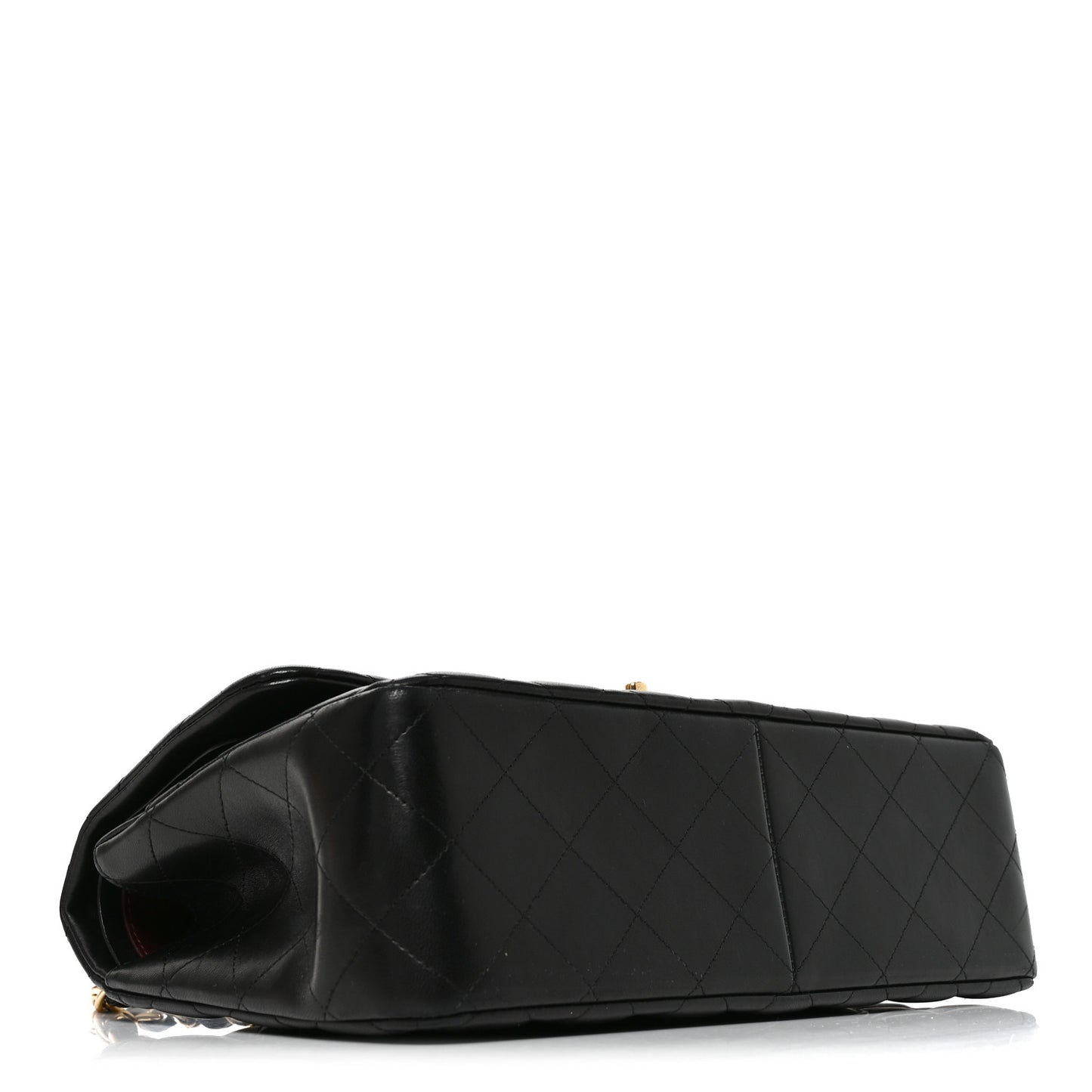 Lambskin Quilted Jumbo Double Flap Black