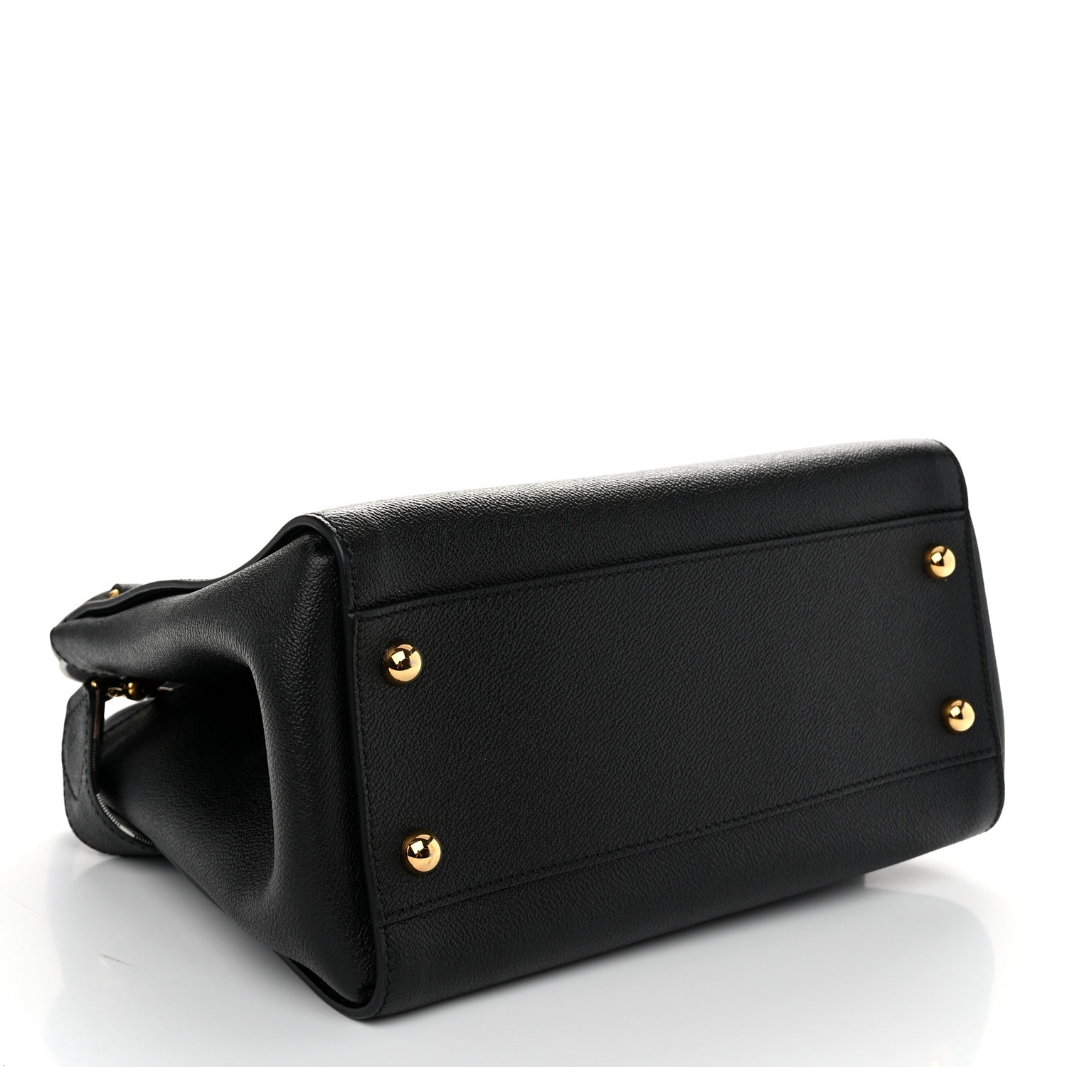 Burberry Soft Grain Calfskin Medium Buckle Tote Black 4 of 12