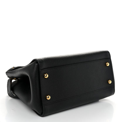 Burberry Soft Grain Calfskin Medium Buckle Tote Black 4 of 12
