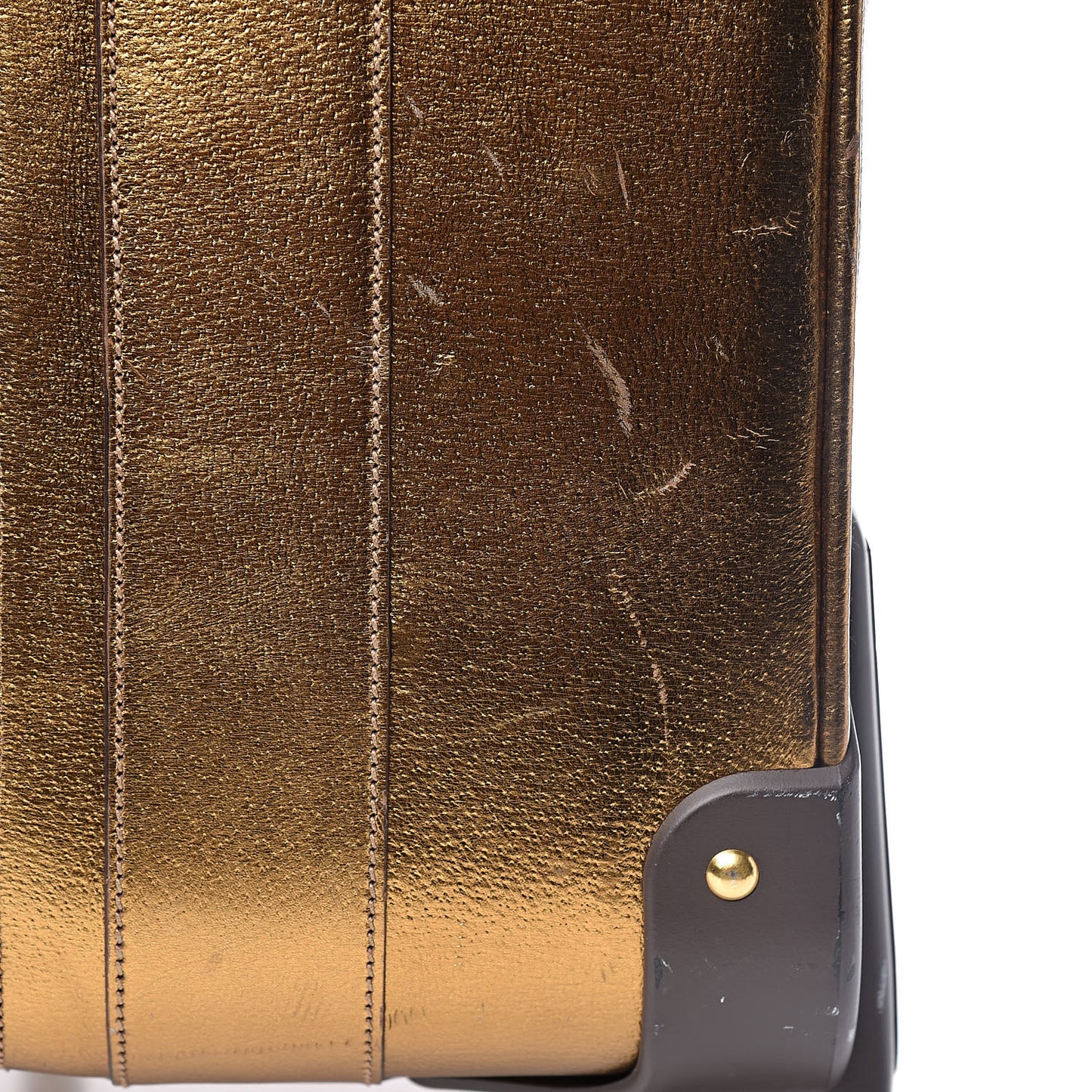 Metallic Cinghiale Canvas Trolley Luggage Naturale Oro