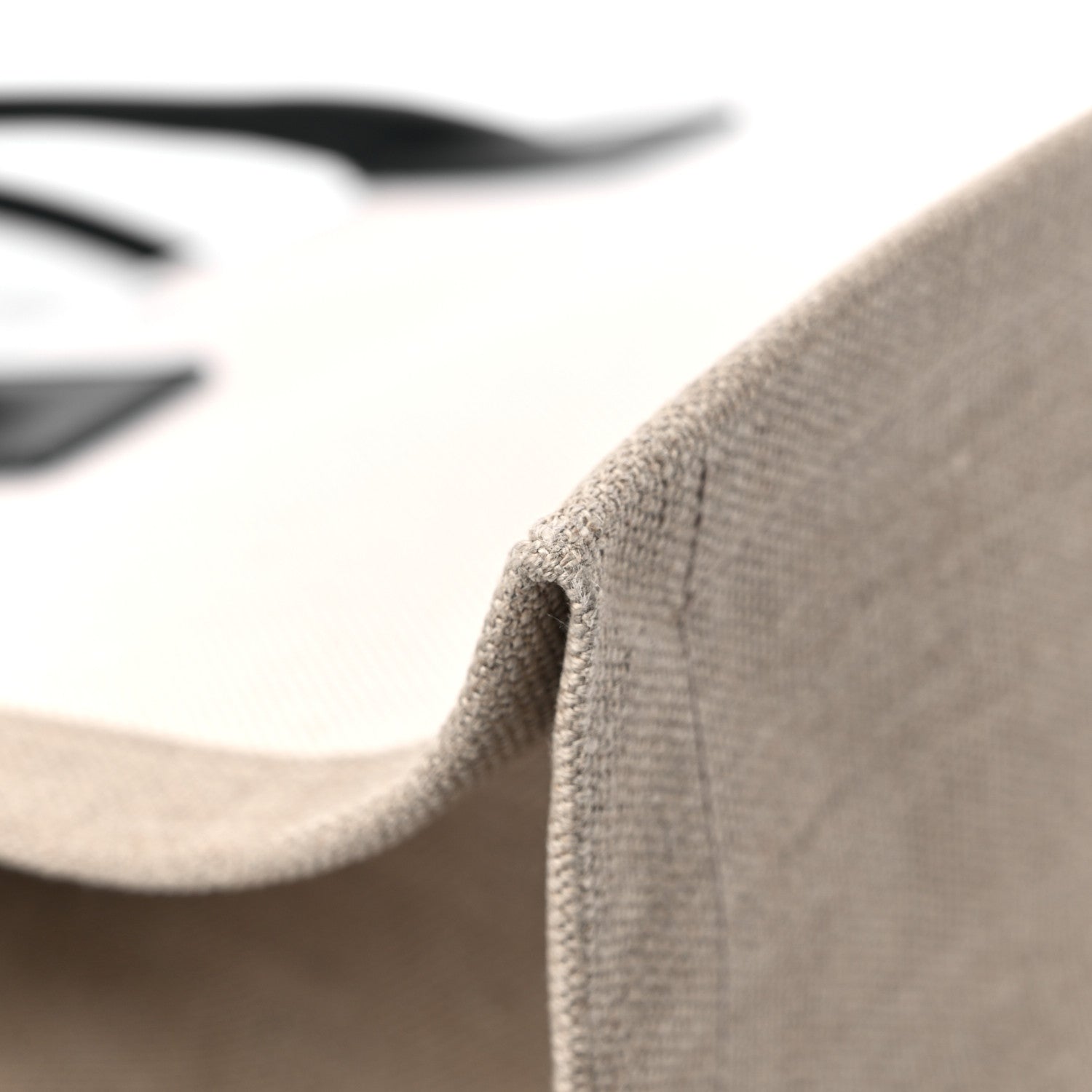Saint Laurent Linen Calfskin Small Rive Gauche Tote Greggio Natural 9 of 10