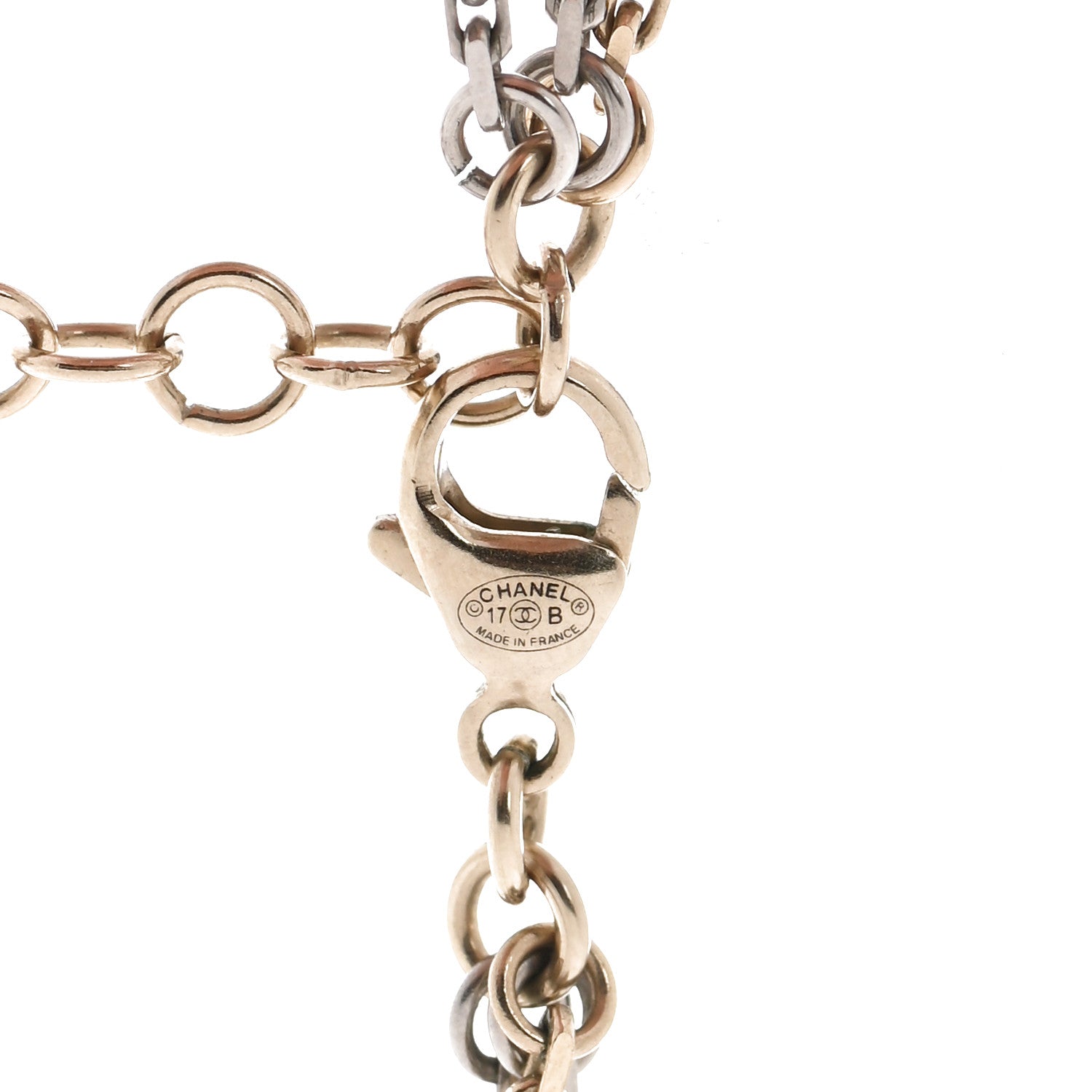 Chanel Ruthenium Crystal Pearl CC Star Moon Circle Necklace Silver Gold Turquoise 5 of 6