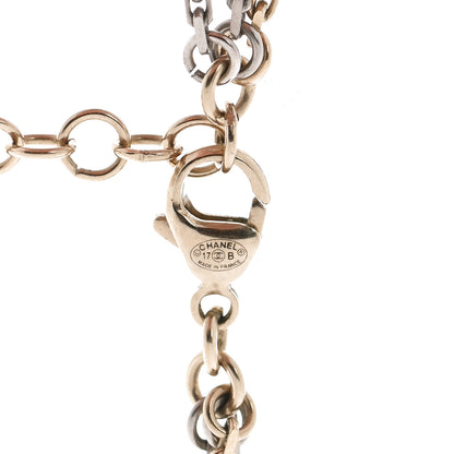 Chanel Ruthenium Crystal Pearl CC Star Moon Circle Necklace Silver Gold Turquoise 5 of 6