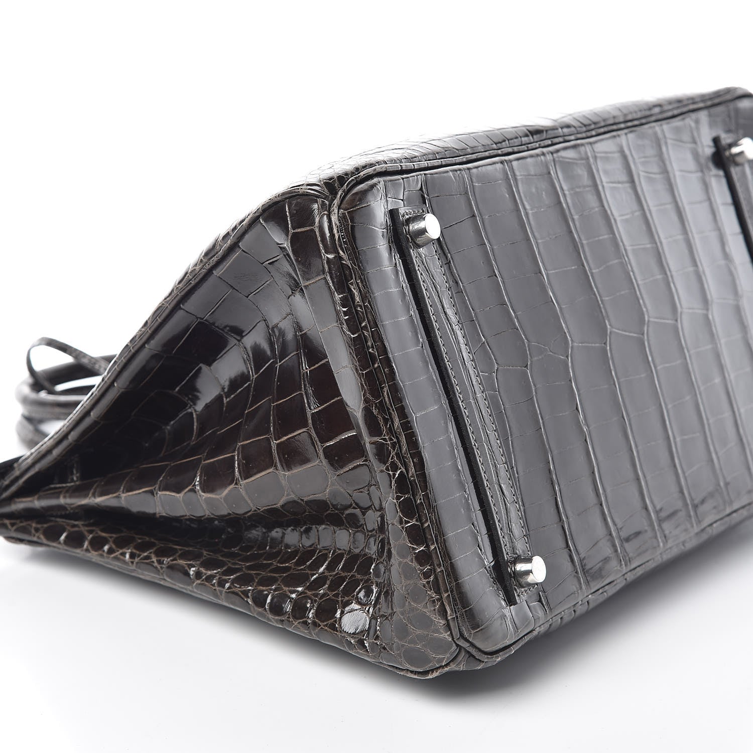 Hermes Shiny Porosus Crocodile Birkin 35 Graphite 33 of 38