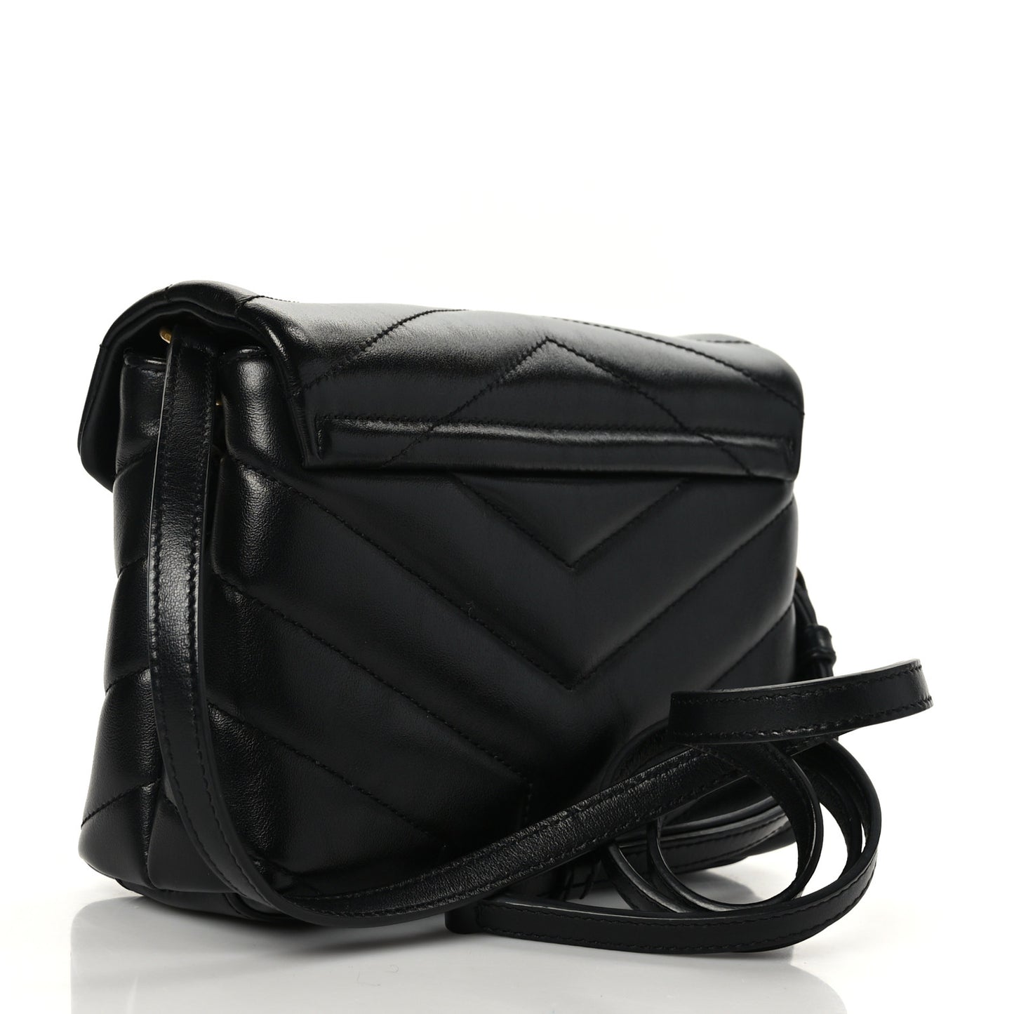 Calfskin Y Quilted Monogram Toy Loulou Crossbody Bag Black