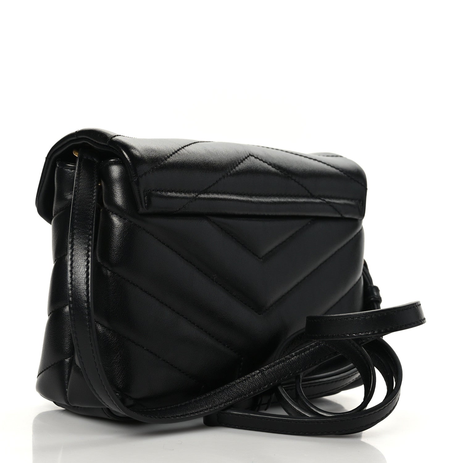 Saint Laurent Calfskin Y Quilted Monogram Toy Loulou Crossbody Bag Black 3 of 9