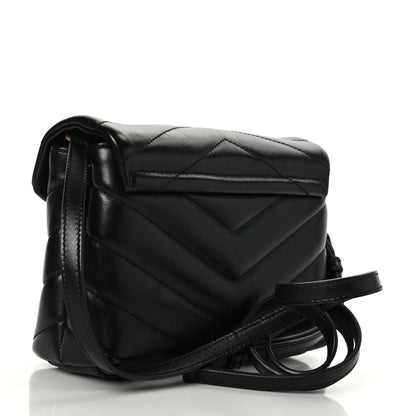 Saint Laurent Calfskin Y Quilted Monogram Toy Loulou Crossbody Bag Black 3 of 9