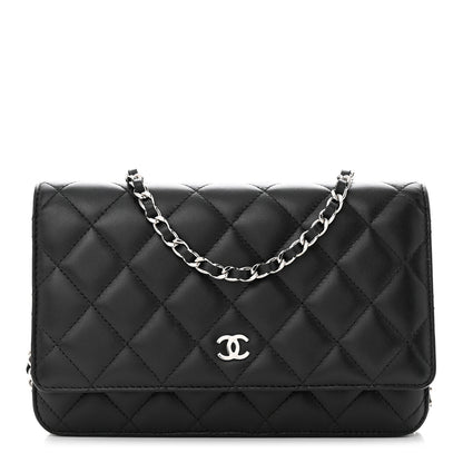 Chanel Lambskin Quilted Wallet On Chain WOC Black 1 of 11