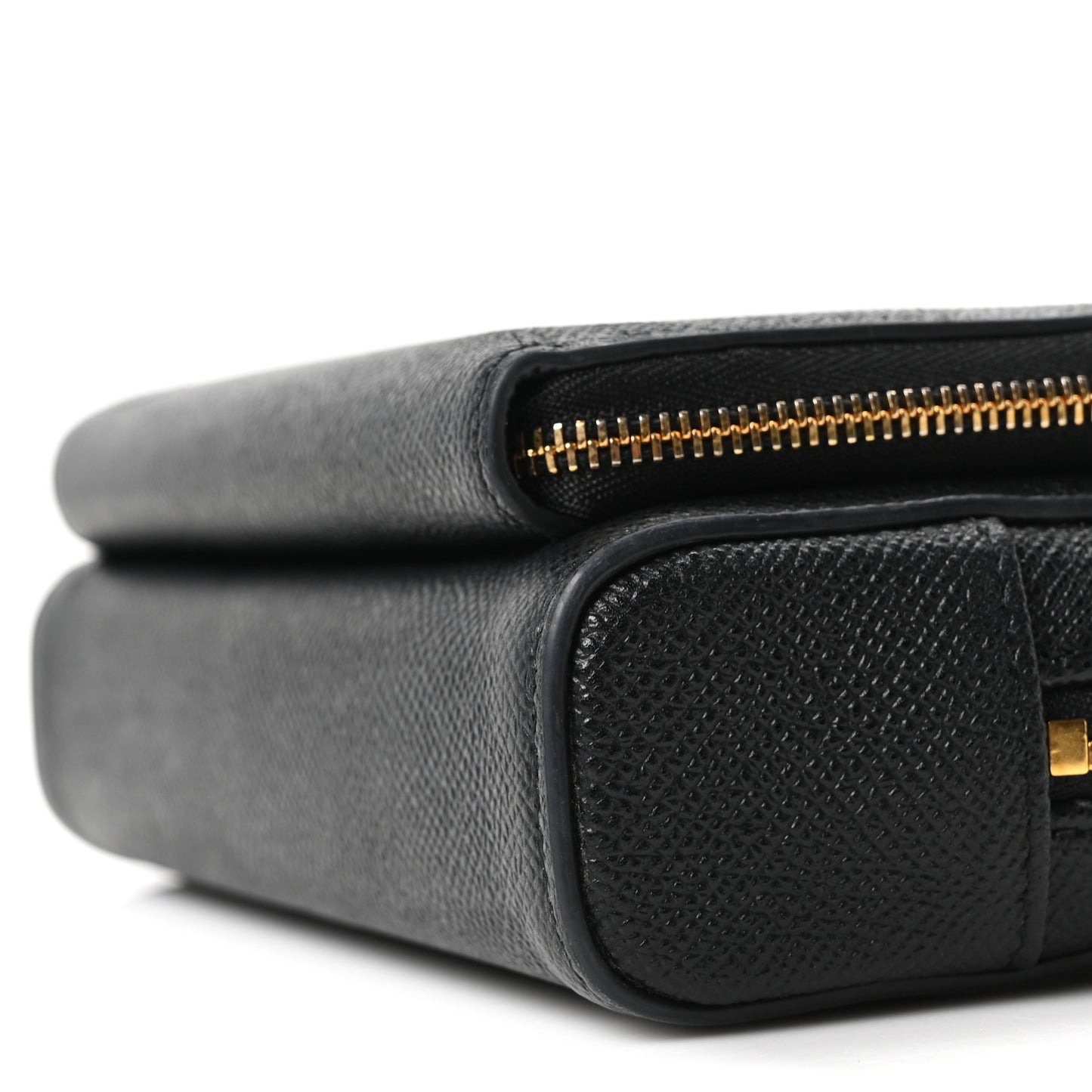 Grained Calfskin Caro Double Pouch Black