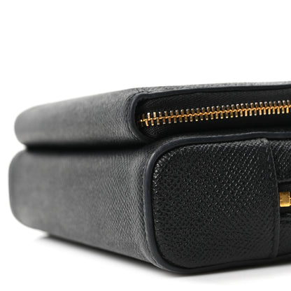 Christian Dior Grained Calfskin Caro Double Pouch Black 9 of 9