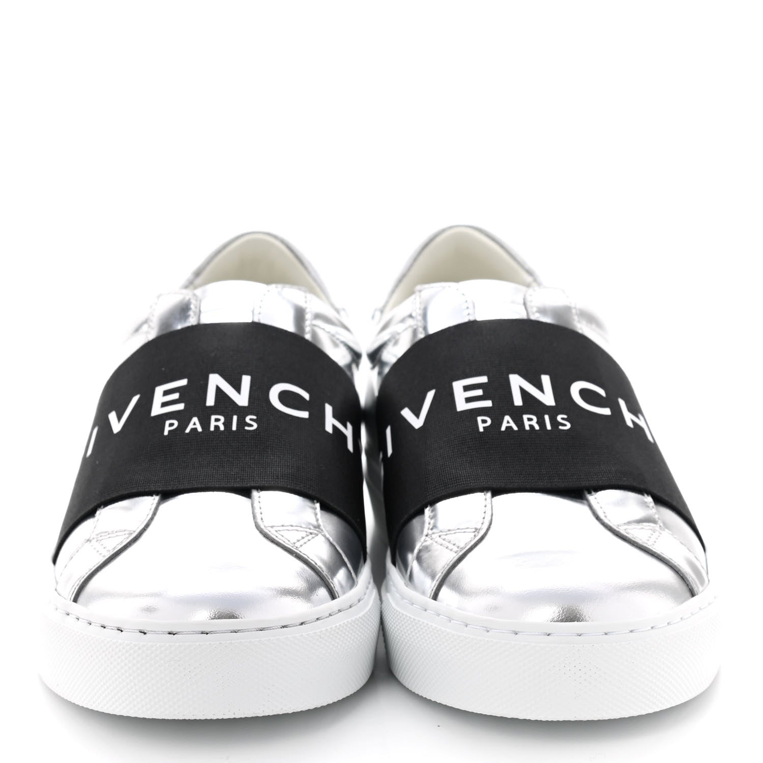 Givenchy Calfskin Band Logo Womens Urban Street Sneakers 36 Silvery 2 of 9