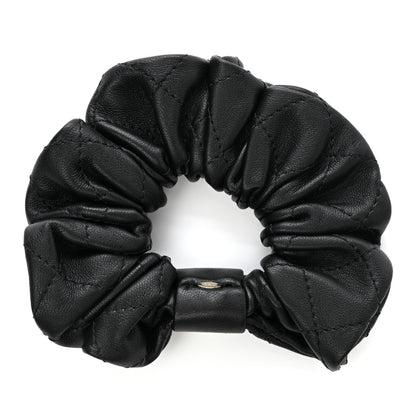 Chanel Lambskin Quilted CC Hair Scrunchie Black 2 of 5