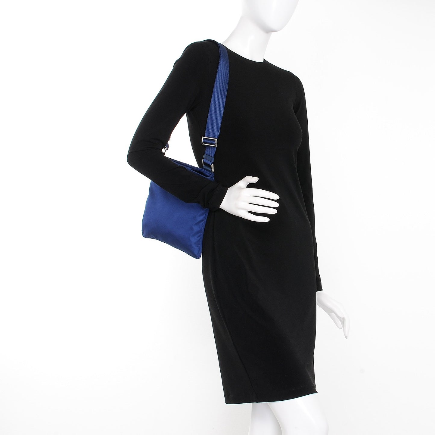 Tessuto Nylon Flat Messenger Bag Royal Blue