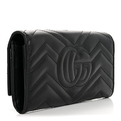 Gucci Calfskin Matelasse GG Marmont Continental Wallet Black 3 of 8