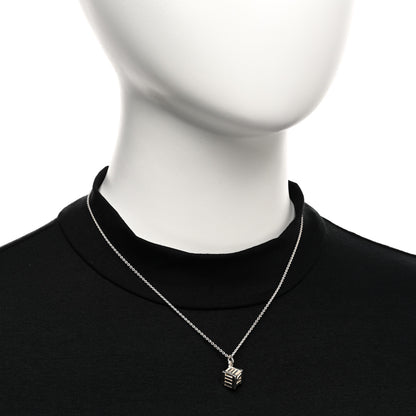 Tiffany Sterling Silver Atlas Cube Pendant Necklace 2 of 4