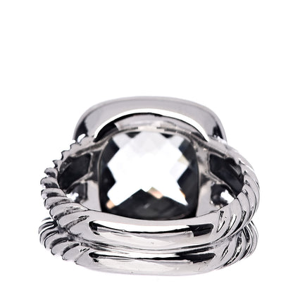 David Yurman Sterling Silver Diamond Prasiolite 11mm Albion Ring 52 6 4 of 5