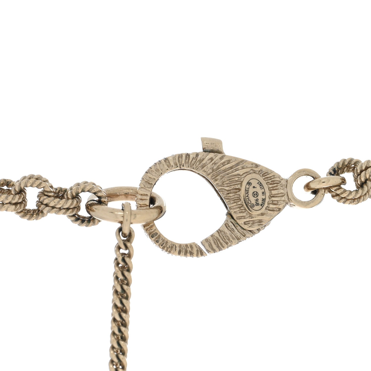 Chanel Metal Graduated Pearl Crystal CC Long Necklace Gold 4 of 4