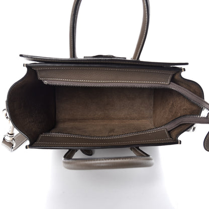 Celine Drummed Calfskin Nano Luggage Souris 5 of 12