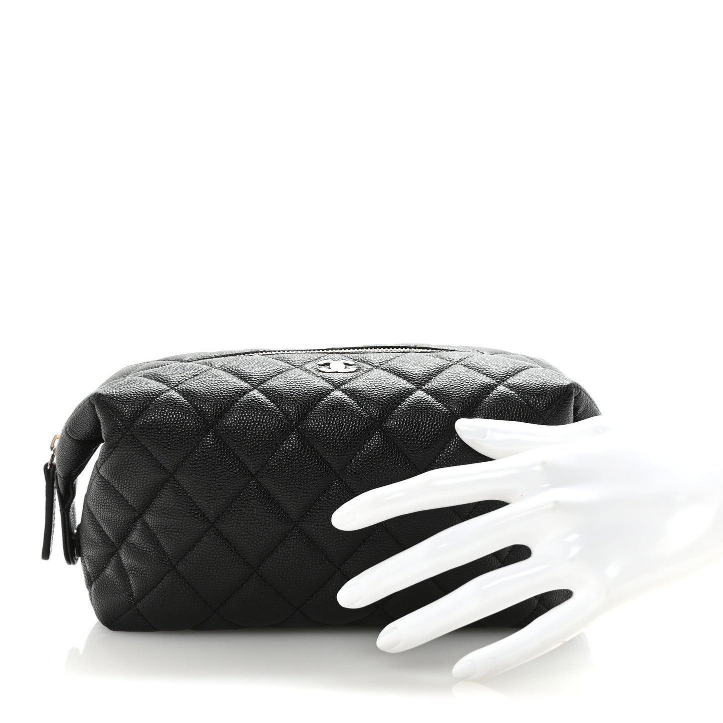 Caviar Quilted Cosmetic Case Black