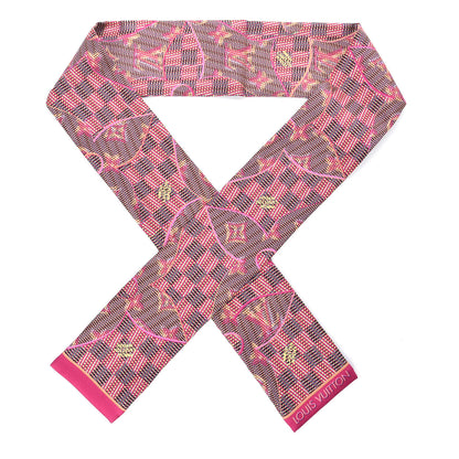 Louis Vuitton Silk Monogram Damier Pop Print Bandeau Pink 1 of 3