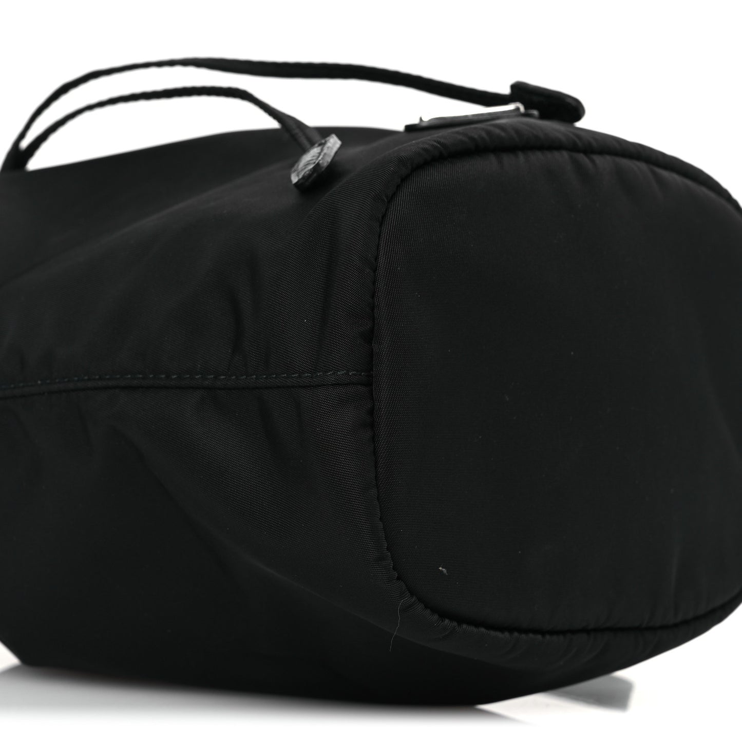 Nylon Vela Drawstring Wristlet Pouch Black