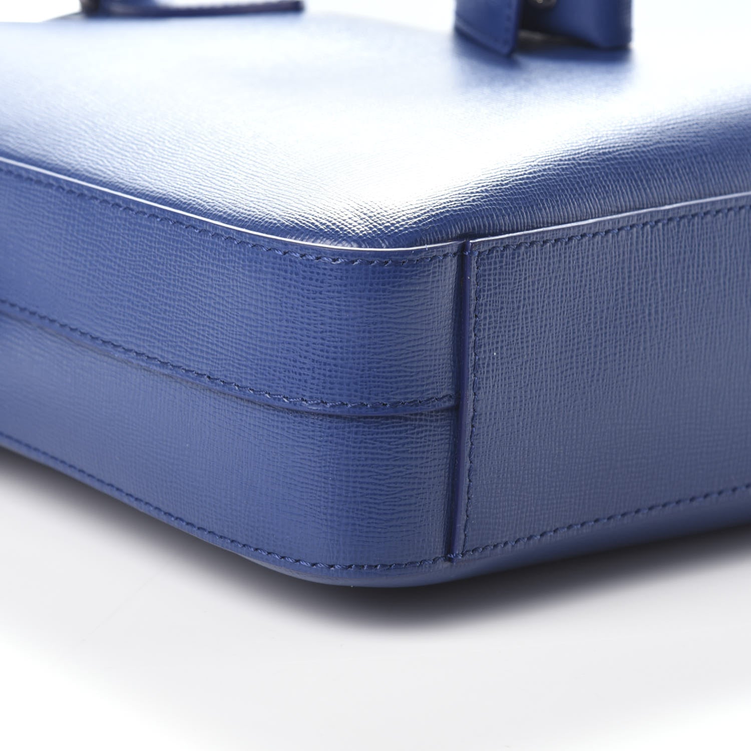 Burberry Textured Calfskin Barrow Briefcase Deep Blue 8 of 9