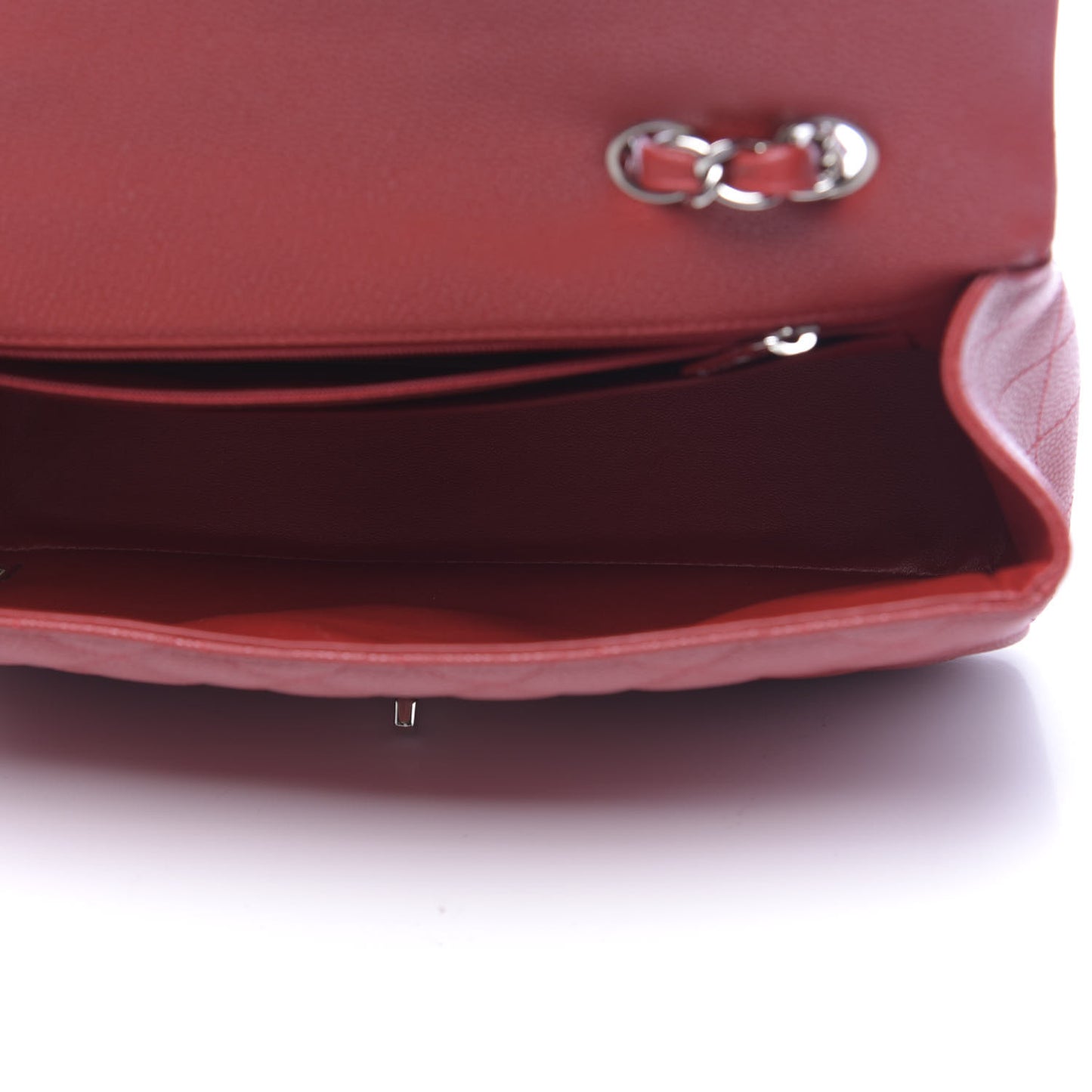 Caviar Quilted Jumbo Single Flap Red
