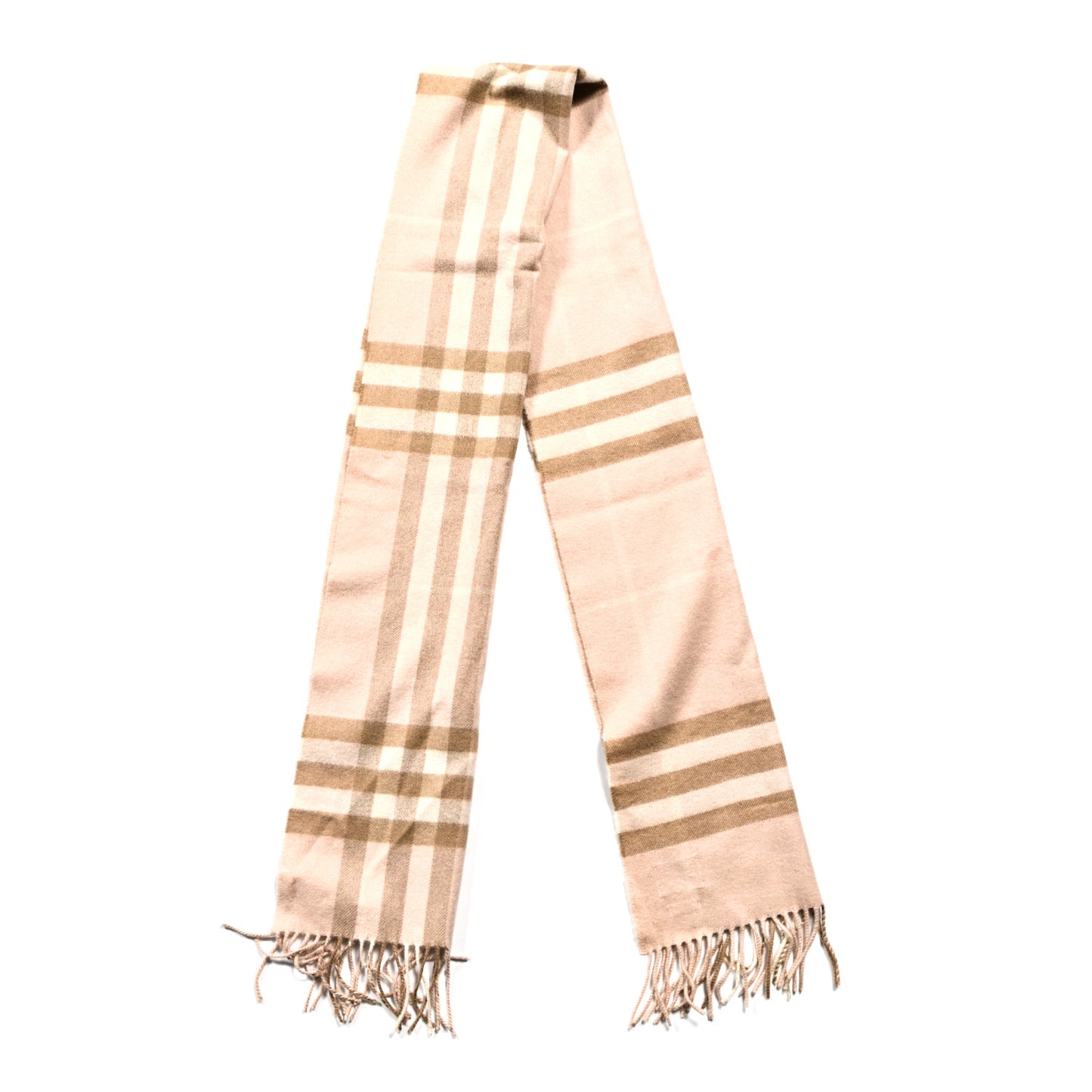 Cashmere Giant Check Fringe Scarf Limestone