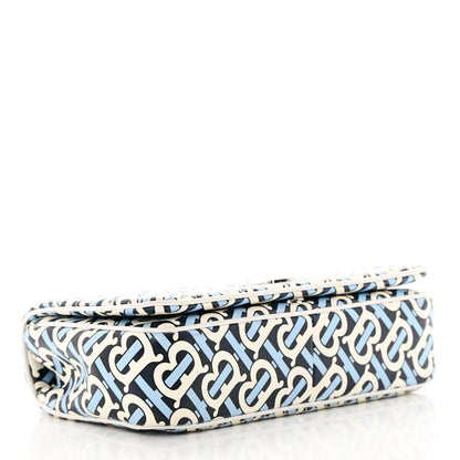 Burberry Lambskin Quilted Monogram TB Print Small Lola Bag Cobalt Black 4 of 12